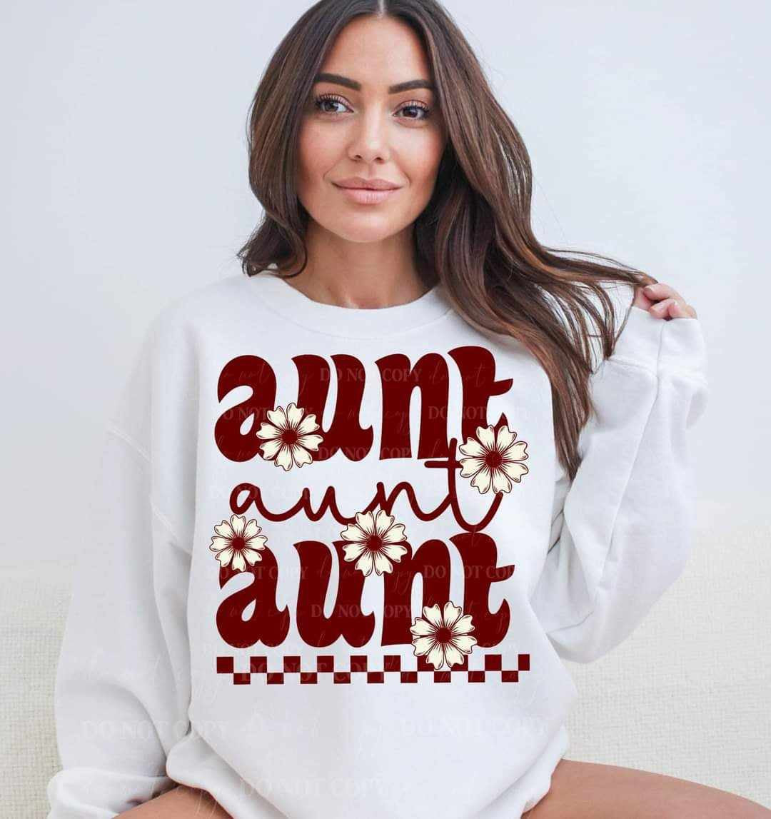 Aunt stacked white flowers (LYTTLE) 67843 DTF transfer