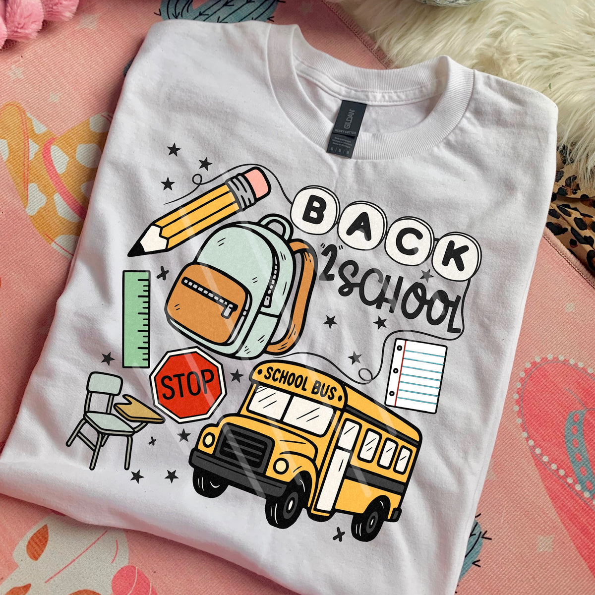 Back To School with bus (saved) 110528 DTF transfer
