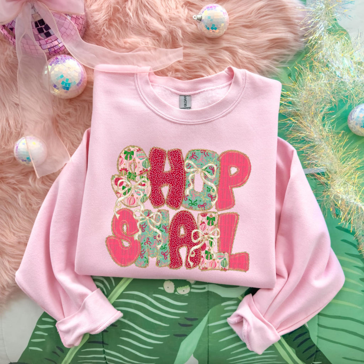 Shop Small Christmas font and bows SDD DTF Transfer