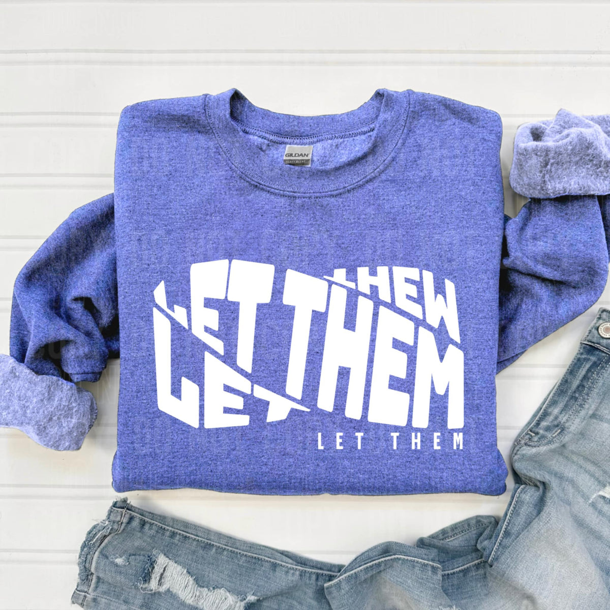 Let them white twisted font (SBB) 94081 DTF transfer