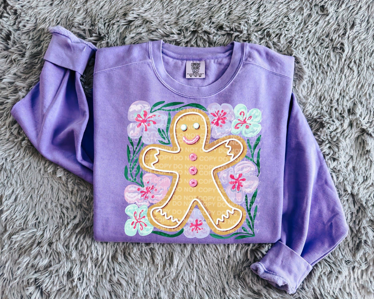 Pastel Gingerbread and flowers (SCG) DTF transfer