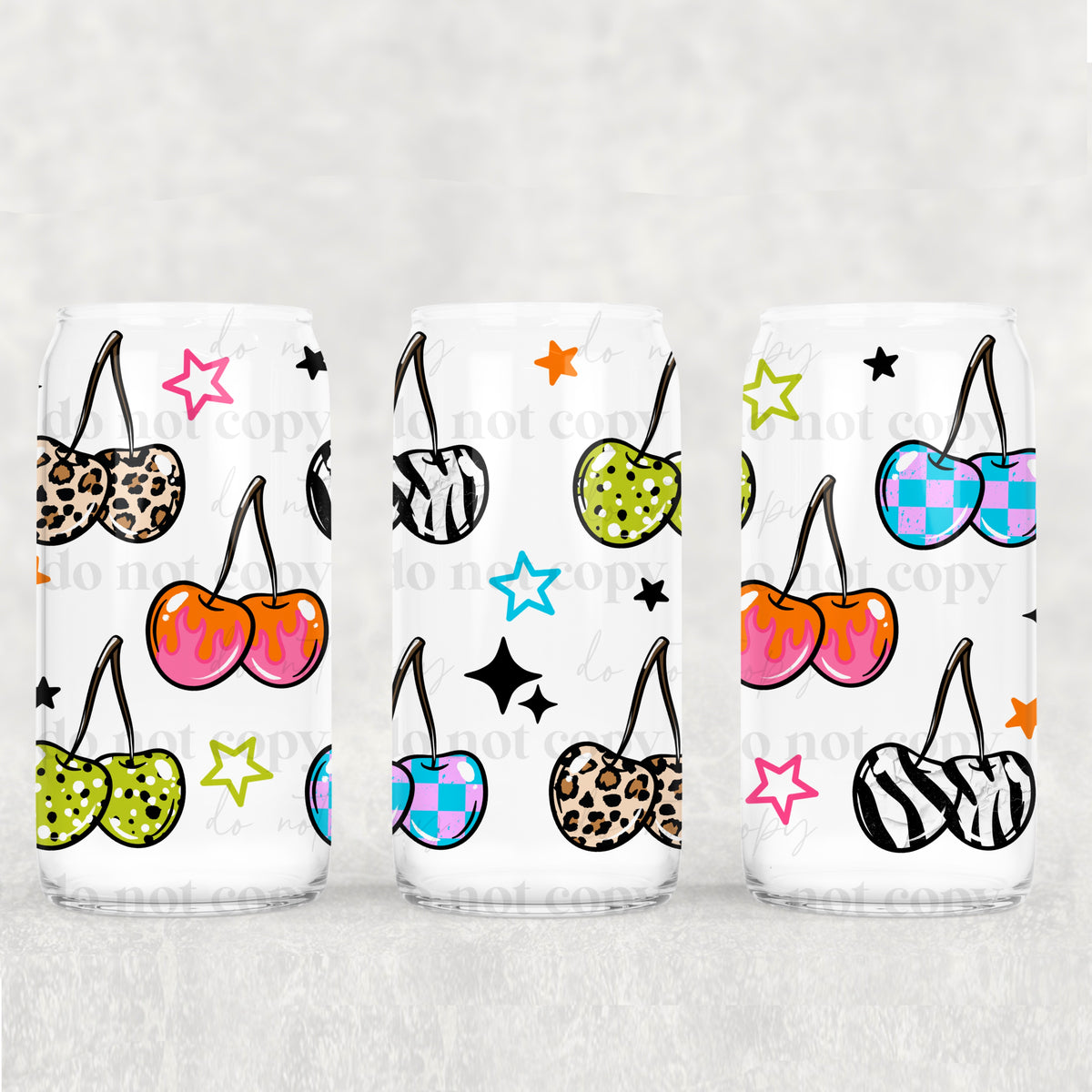 Patterned cherries (CSC) UV DTF WRAP
