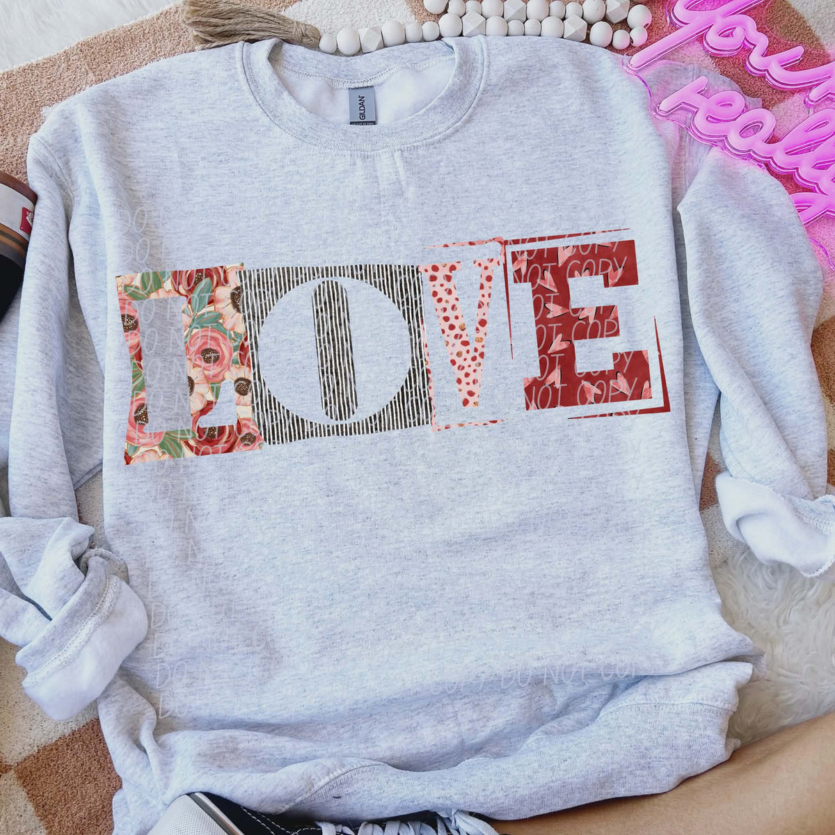 Love patterns (city) DTF transfer