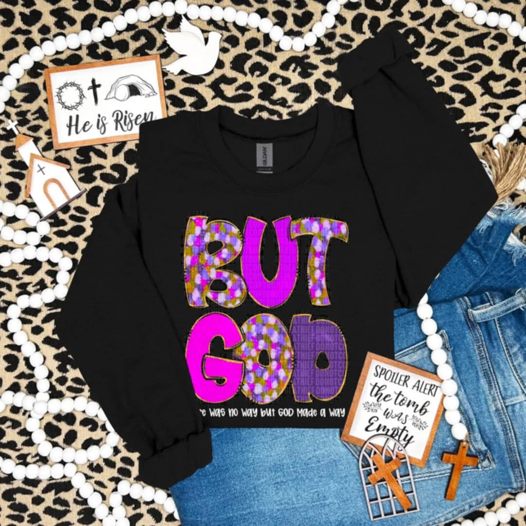 But god purple and white font (SDD) 87143 DTF transfer
