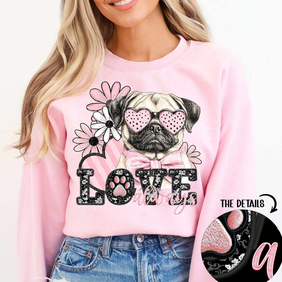 Love always pug (TTD) 79455 DTF transfer