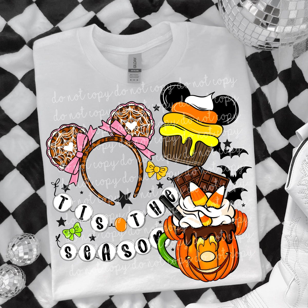 Tis the Season Halloween bracelet and mouse mug (MMD) DTF transfer