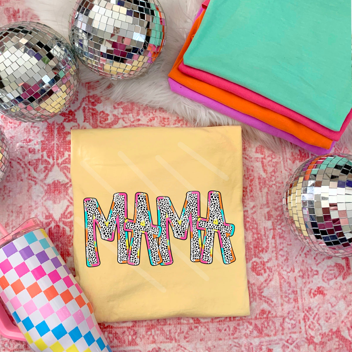 Mama (colorful Dalmatian font) 110538 DTF transfer