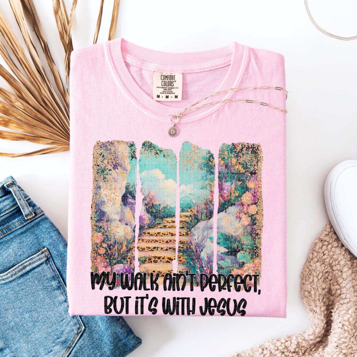 My walk ain’t perfect but it’s with Jesus (SDD) 103010 DTF transfer