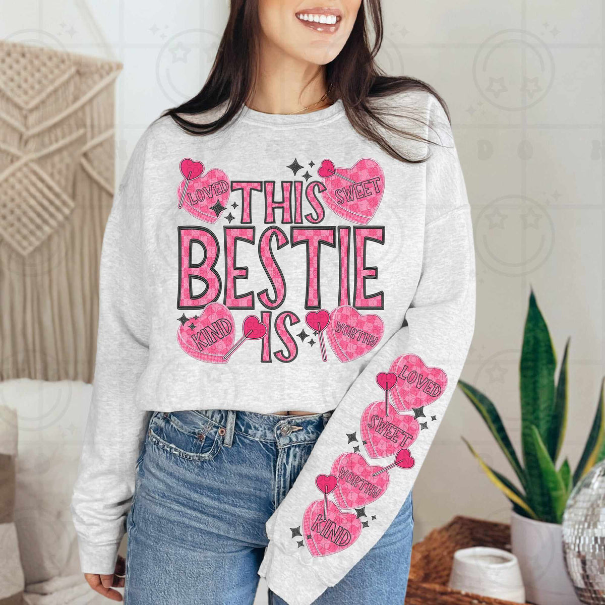 This bestie is candy hearts FRONT (HW) 75555 DTF transfer