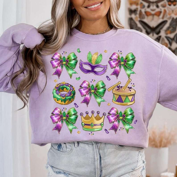 Mardi Gras and bow collage 77674 DTF transfer