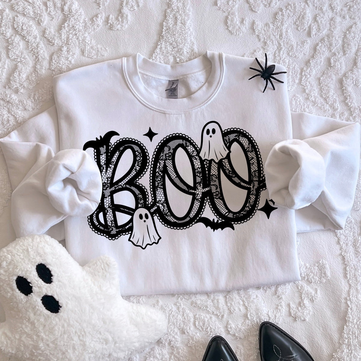 Boo black lace Sunday Special DTF transfer