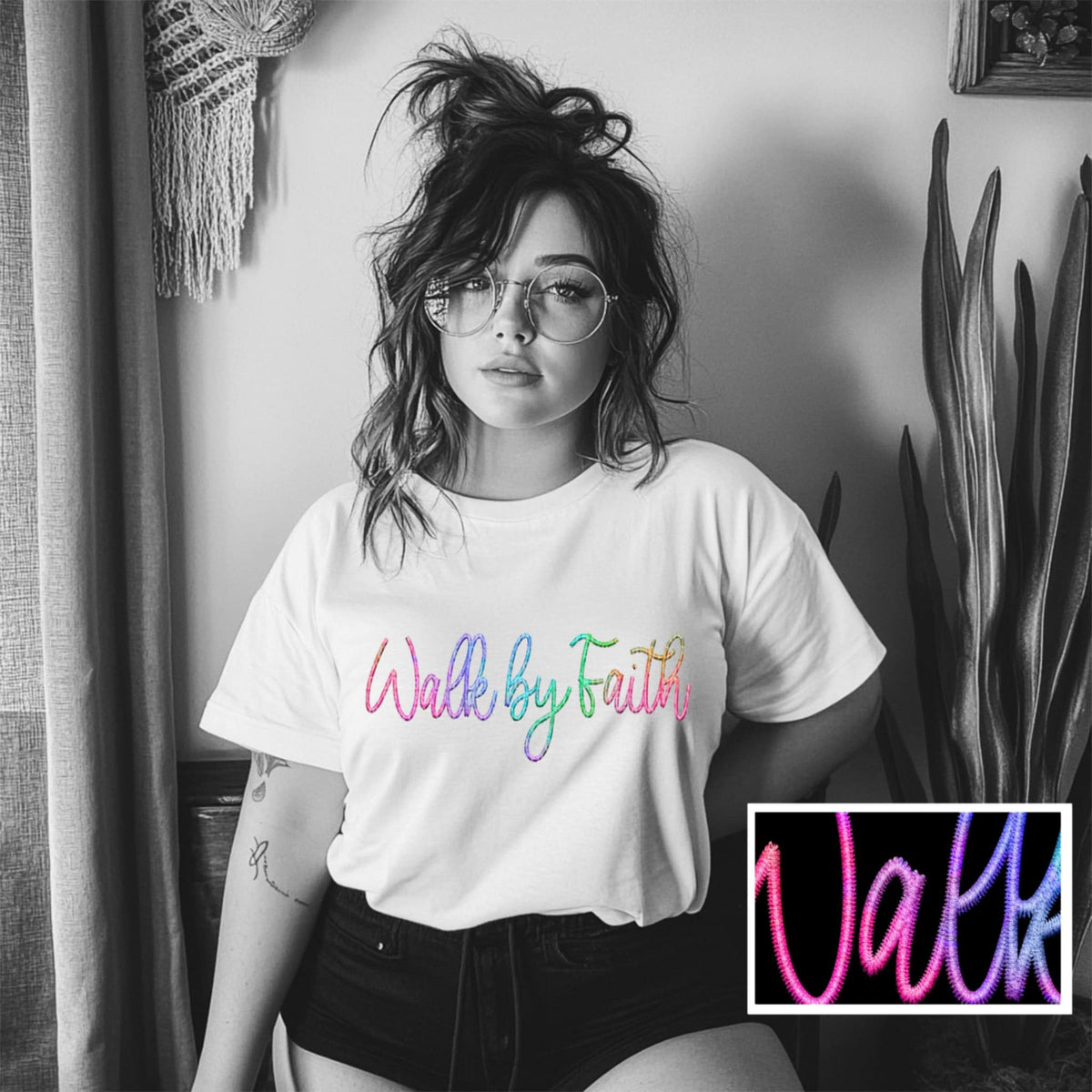 Walk by faith colorful (SDD) 99272 DTF transfer