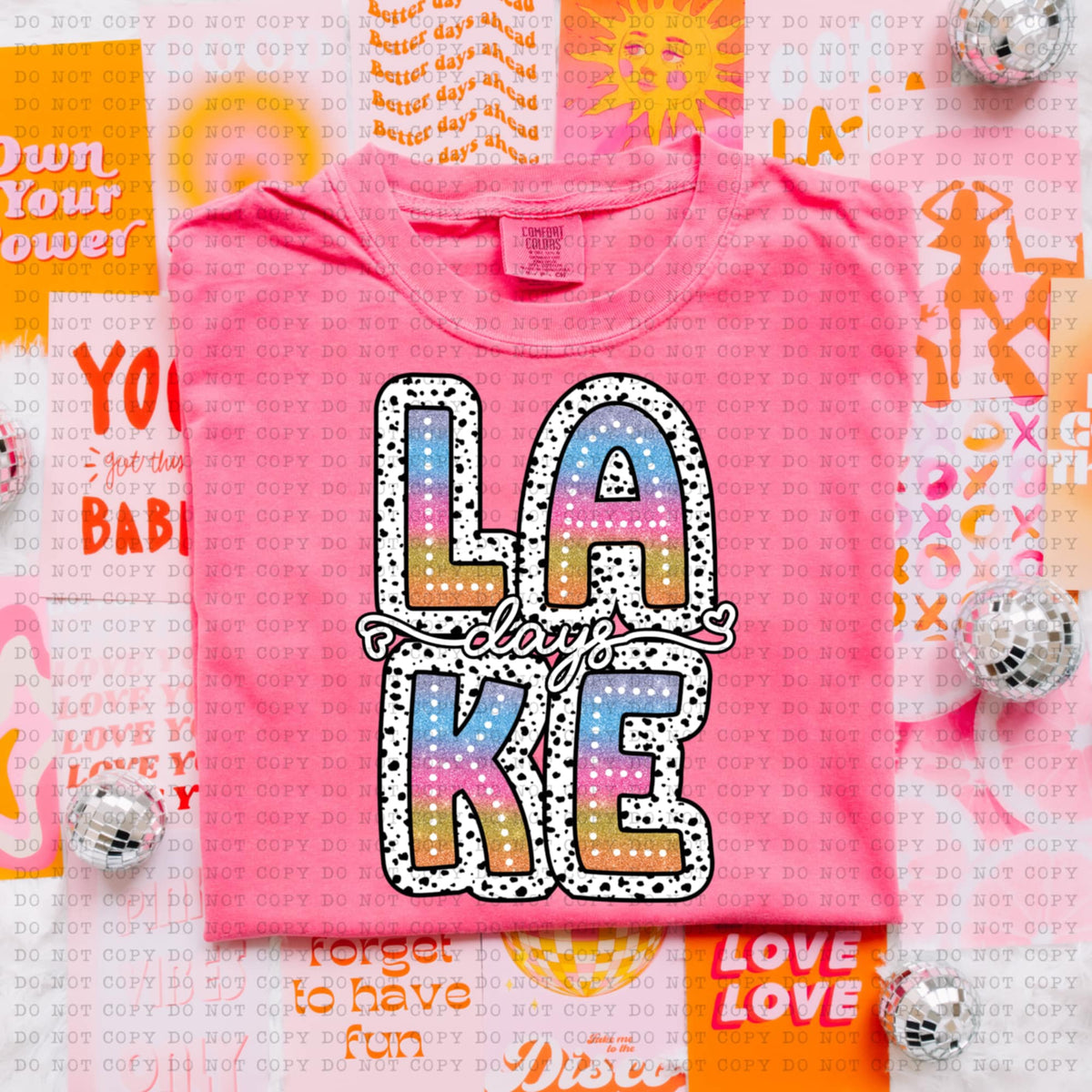 Lake days stacked tie dye dottie (ECHT) 94205 DTF transfer