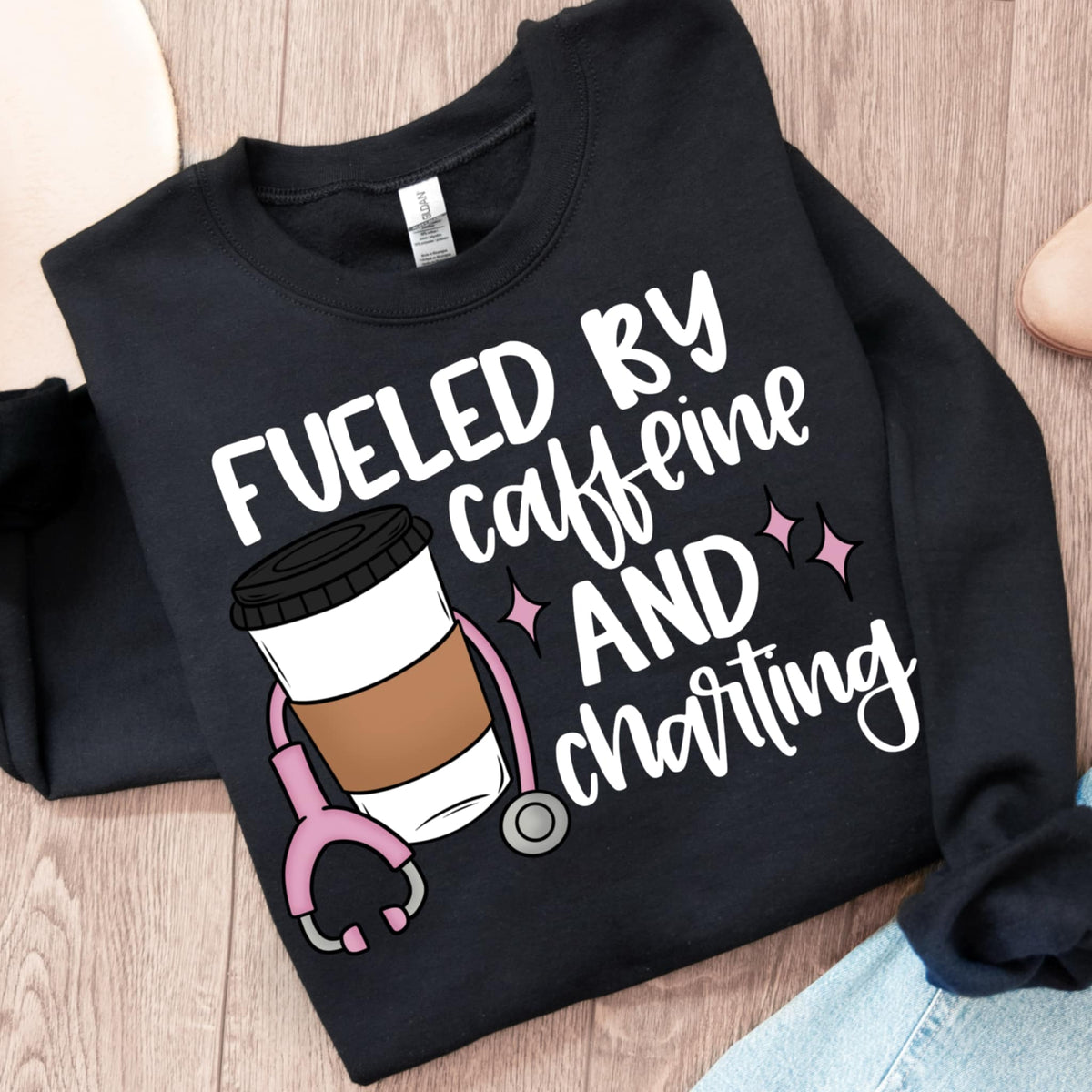 Anxiety and Charting nurse WHITE CMD DTF transfer