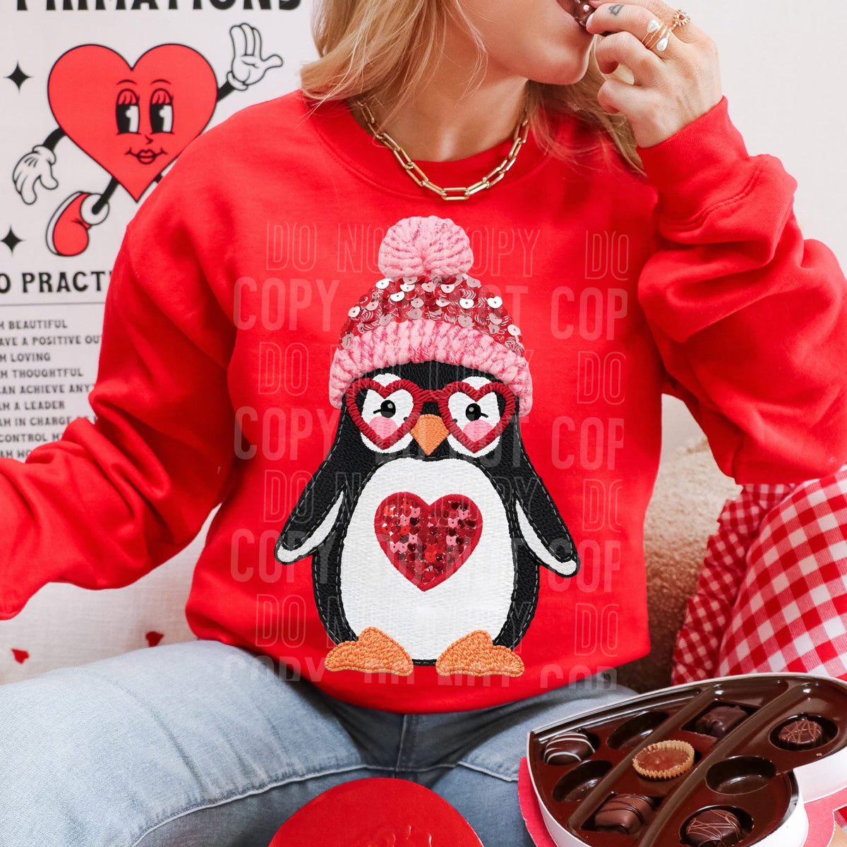 Valentine penguin (SBB) DTF transfer