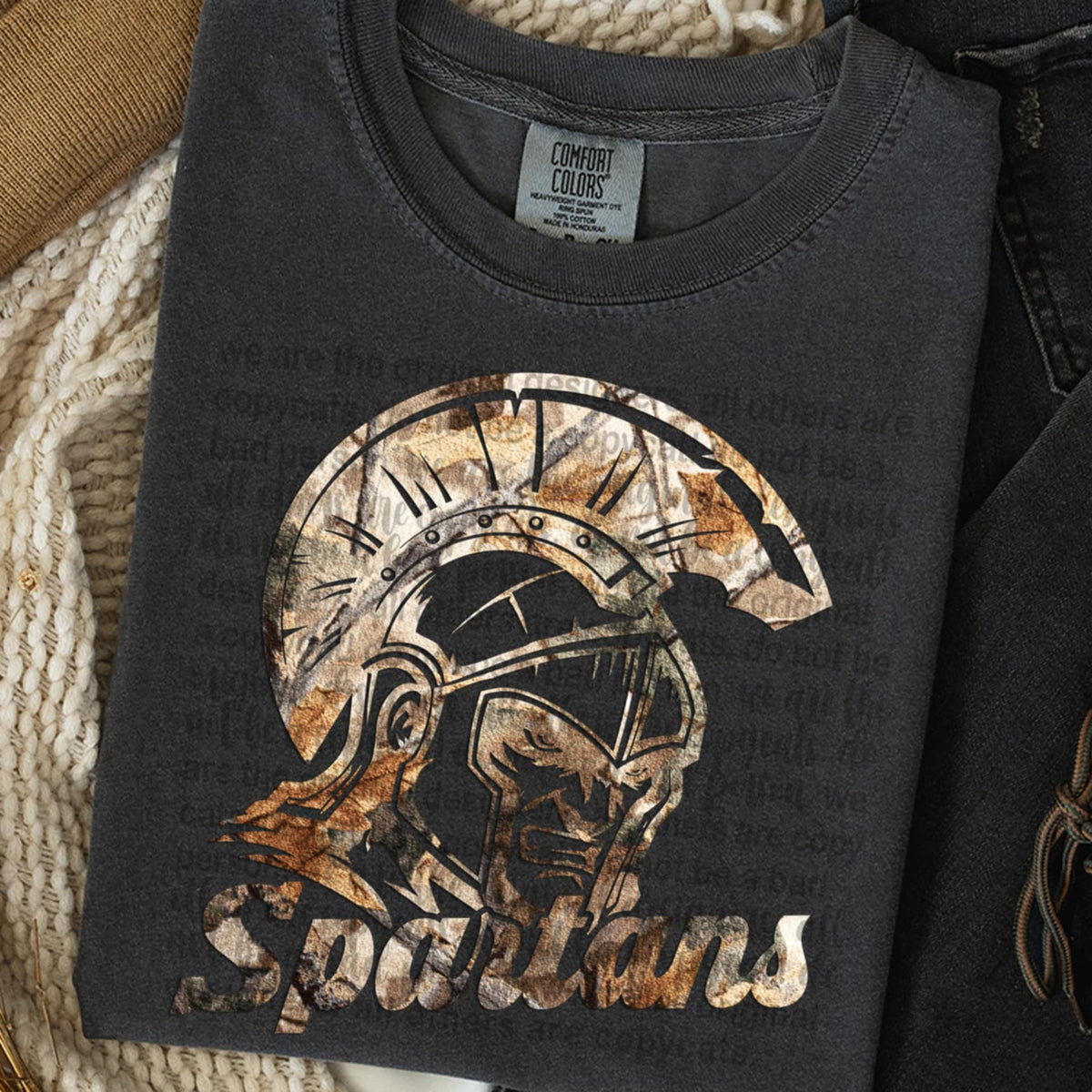 Spartans Camo TTD DTF transfer