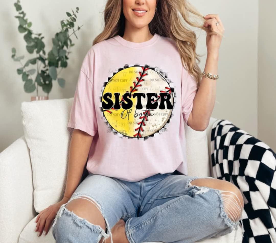 Sister of both checkered outline (40E) 92622 DTF transfer