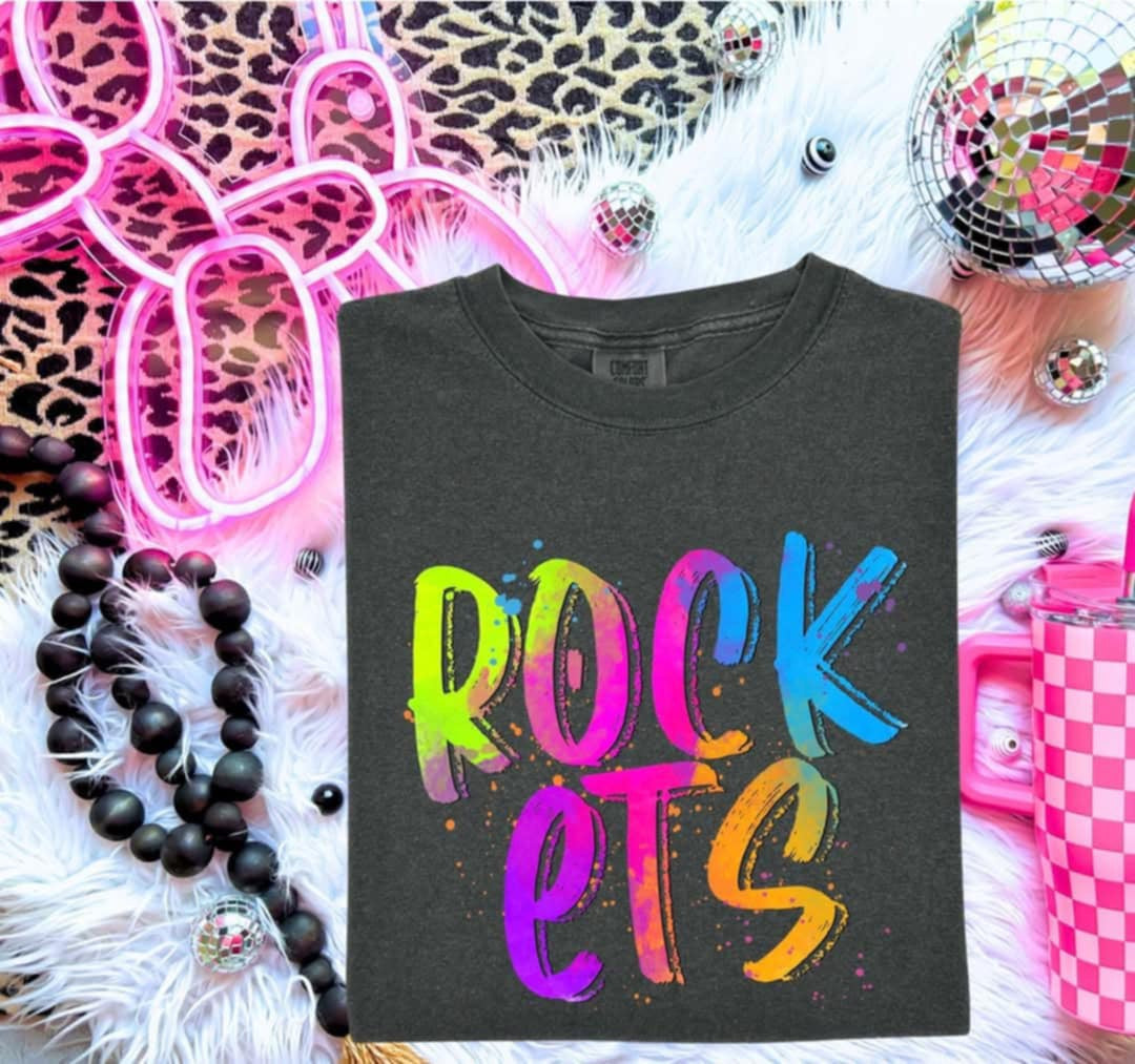 Rockets Neon Splatter (S&G) 100045 DTF transfer
