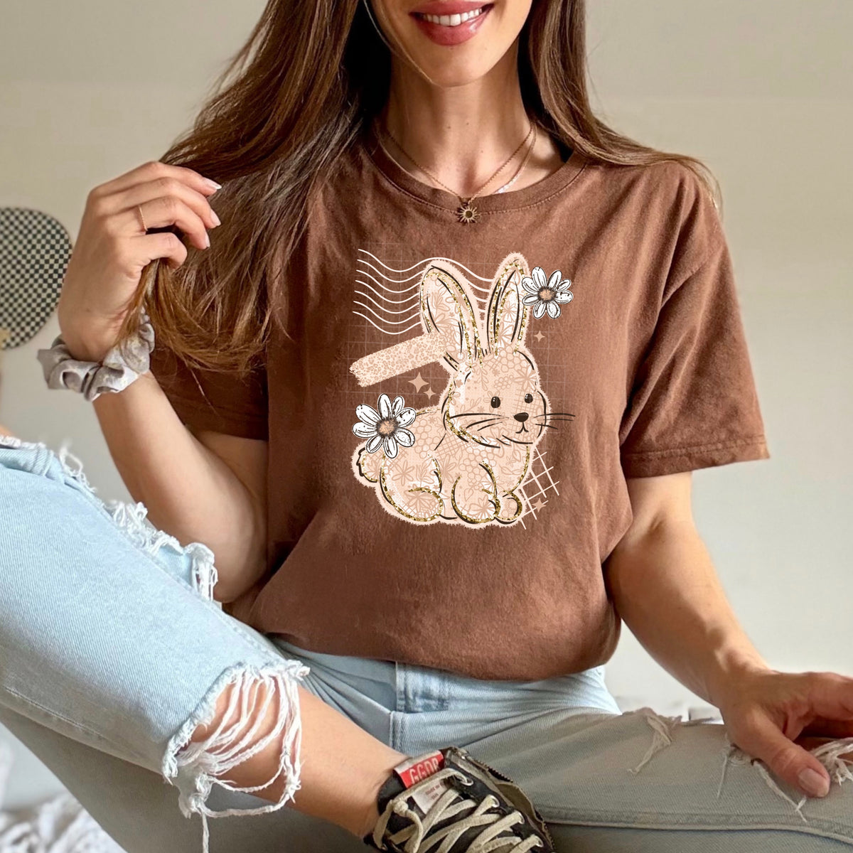 Blush Lace bunny (Csc) Sunday special DTF transfer
