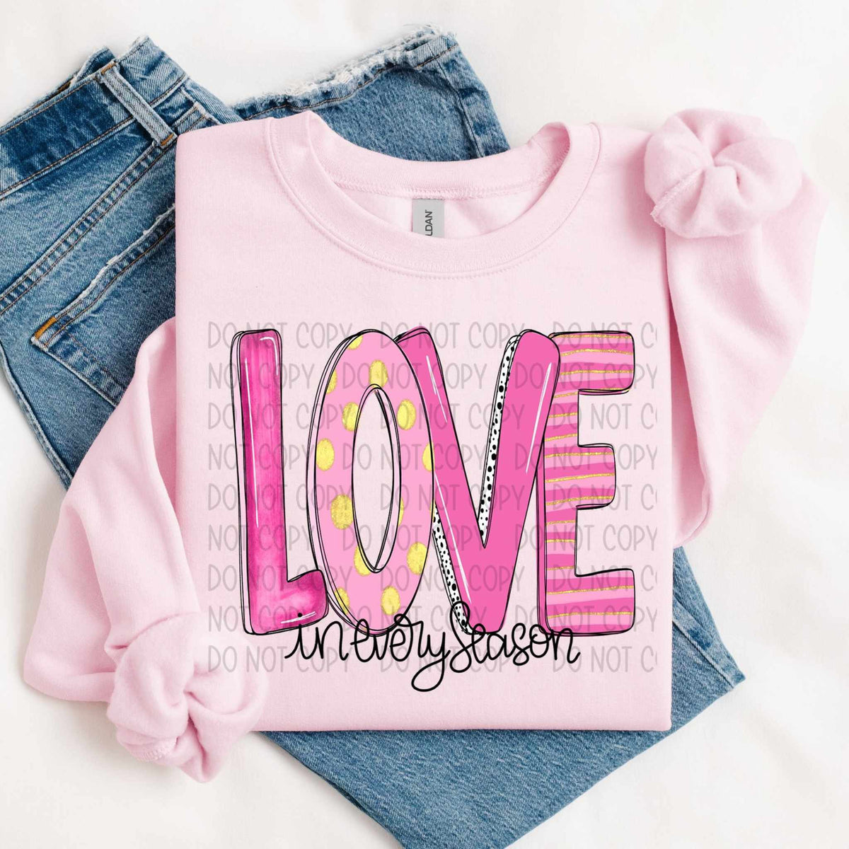 Love in every season pink (SWD) 79574 DTF transfer