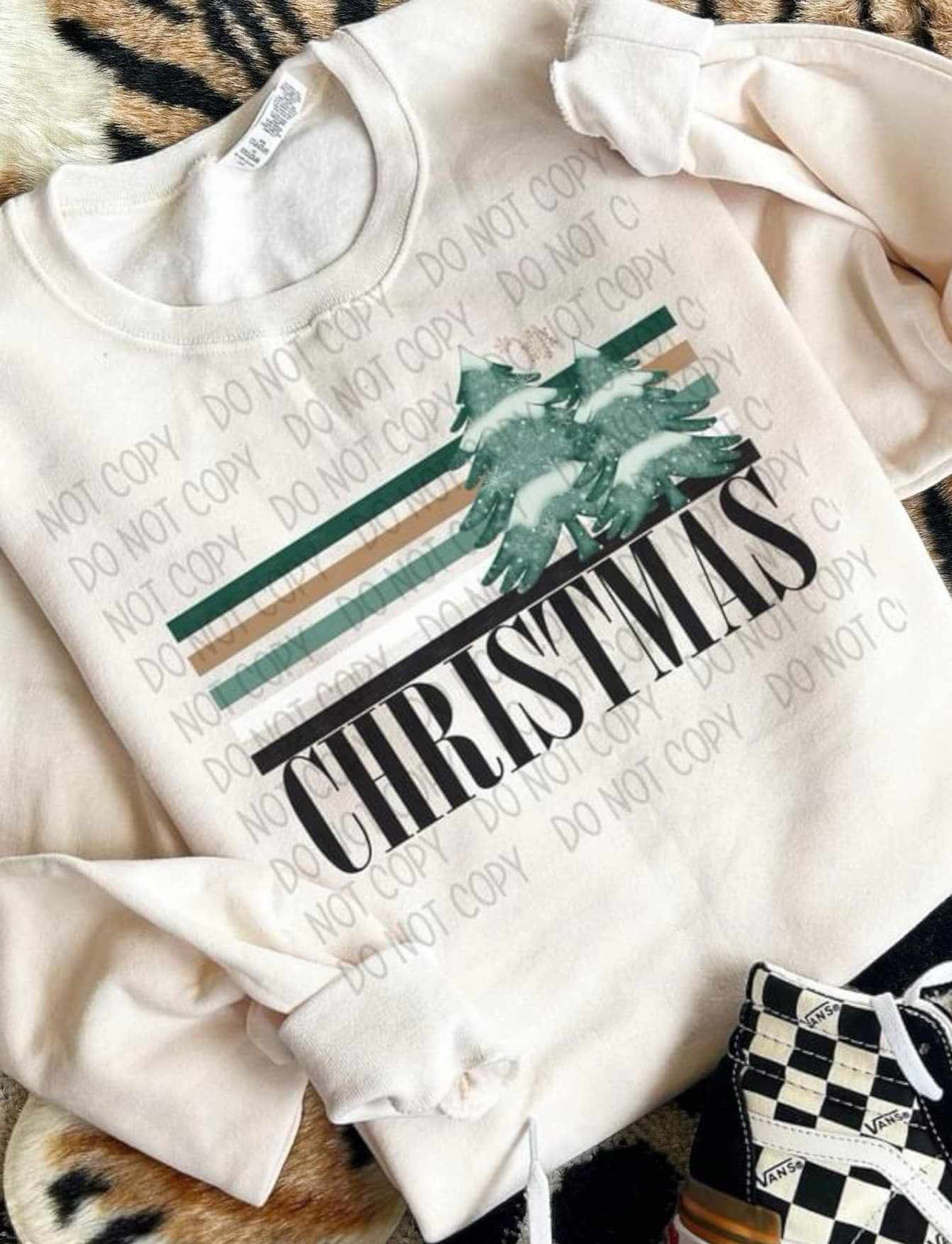 Christmas retro lines (SW) 58429 DTF transfer