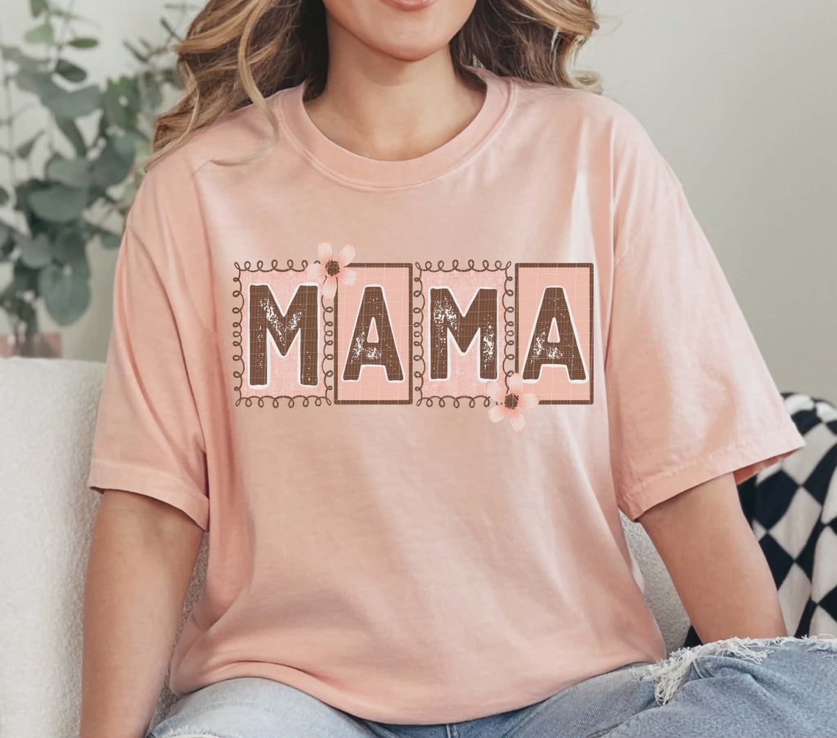 Mama blush blocks (Linda) DTF Transfer