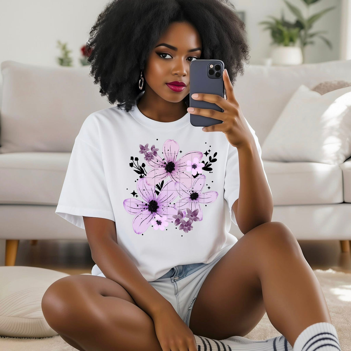 Purple Flowers CSC DTF TRANSFER