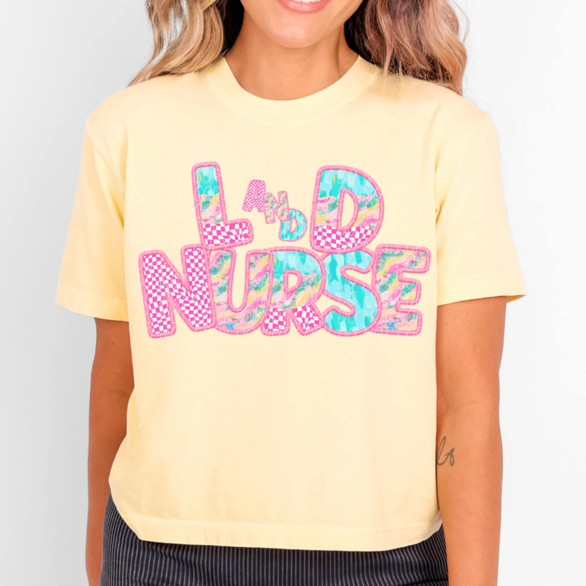 L and D nurse pink checkered (CITY) 97112 DTF transfer