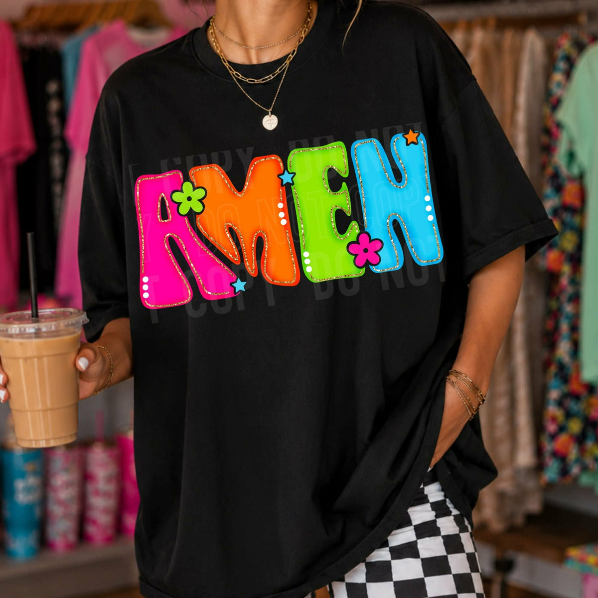 Amen Rainbow Sunday Special DTF transfer
