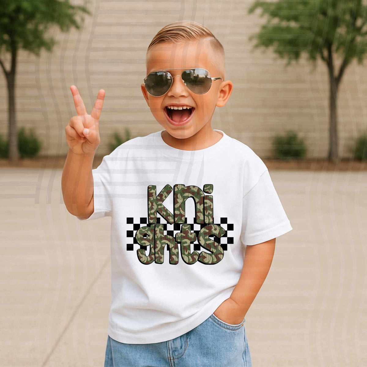Knights Camo checkered mascots (Caplinger) DTF transfer