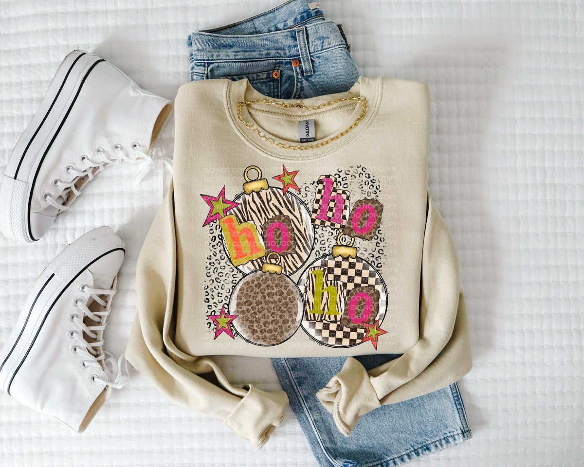 Ho Ho Ho zebra checker and cheetah (SCG) DTF Transfer