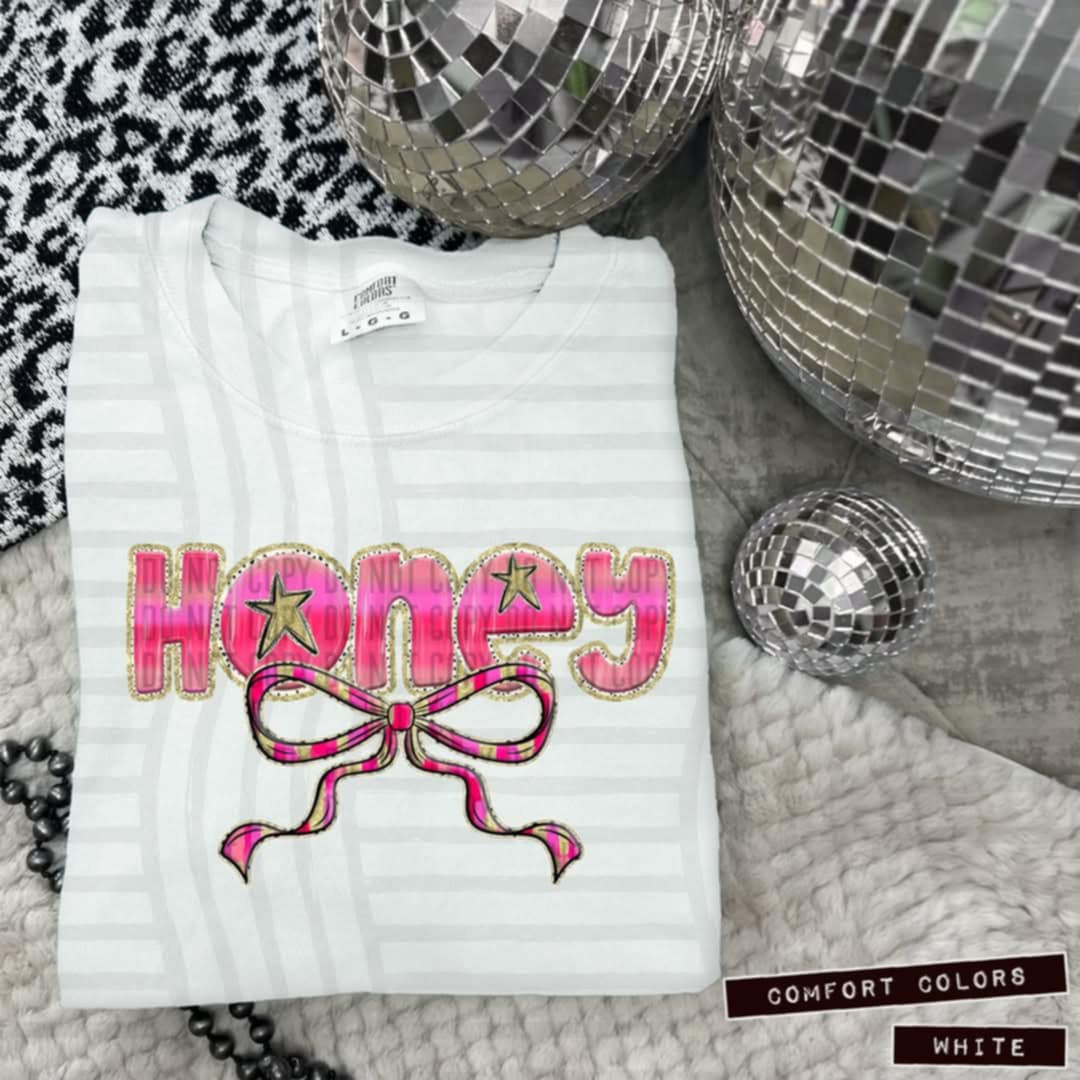 Honey pink with bow (Caplinger) 100653 DTF transfer