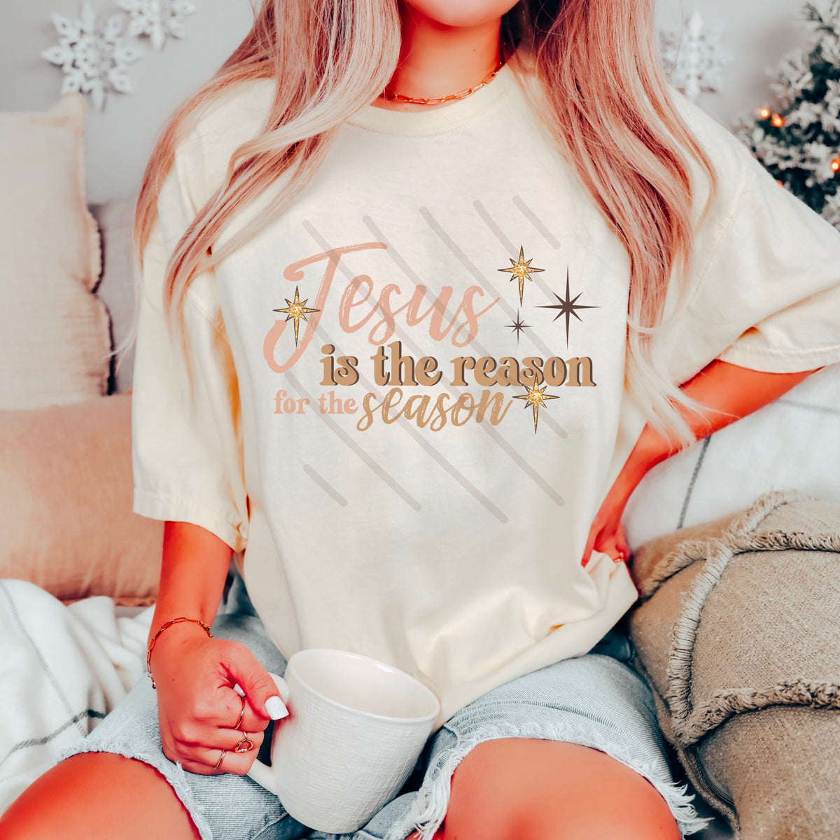 Jesus is the reason for the reason words only exclusive DTF transfer