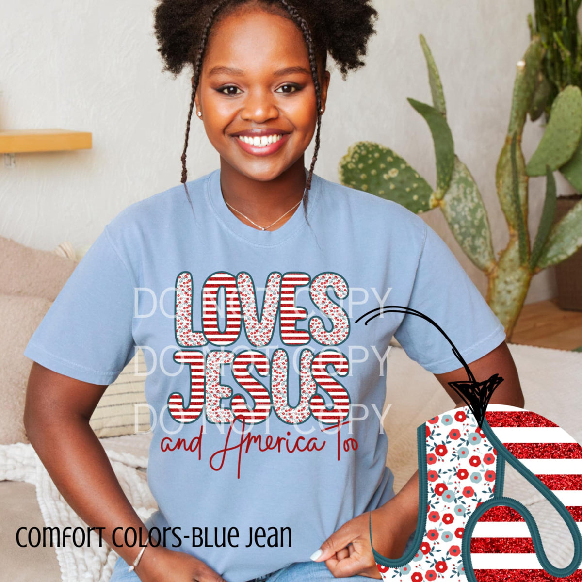 Love Jesus and America too (CSG) 96424 DTF transfer