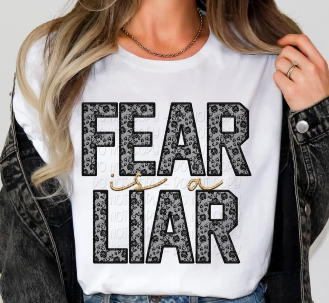 Faith is a fear black lace 92297 DTF transfer