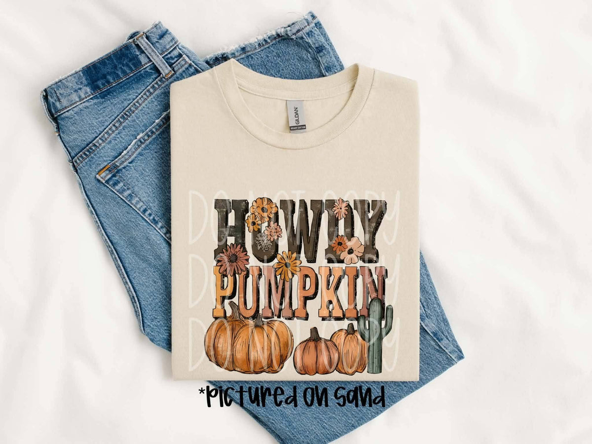 Howdy pumpkin with cactus (PH) DTF Transfer