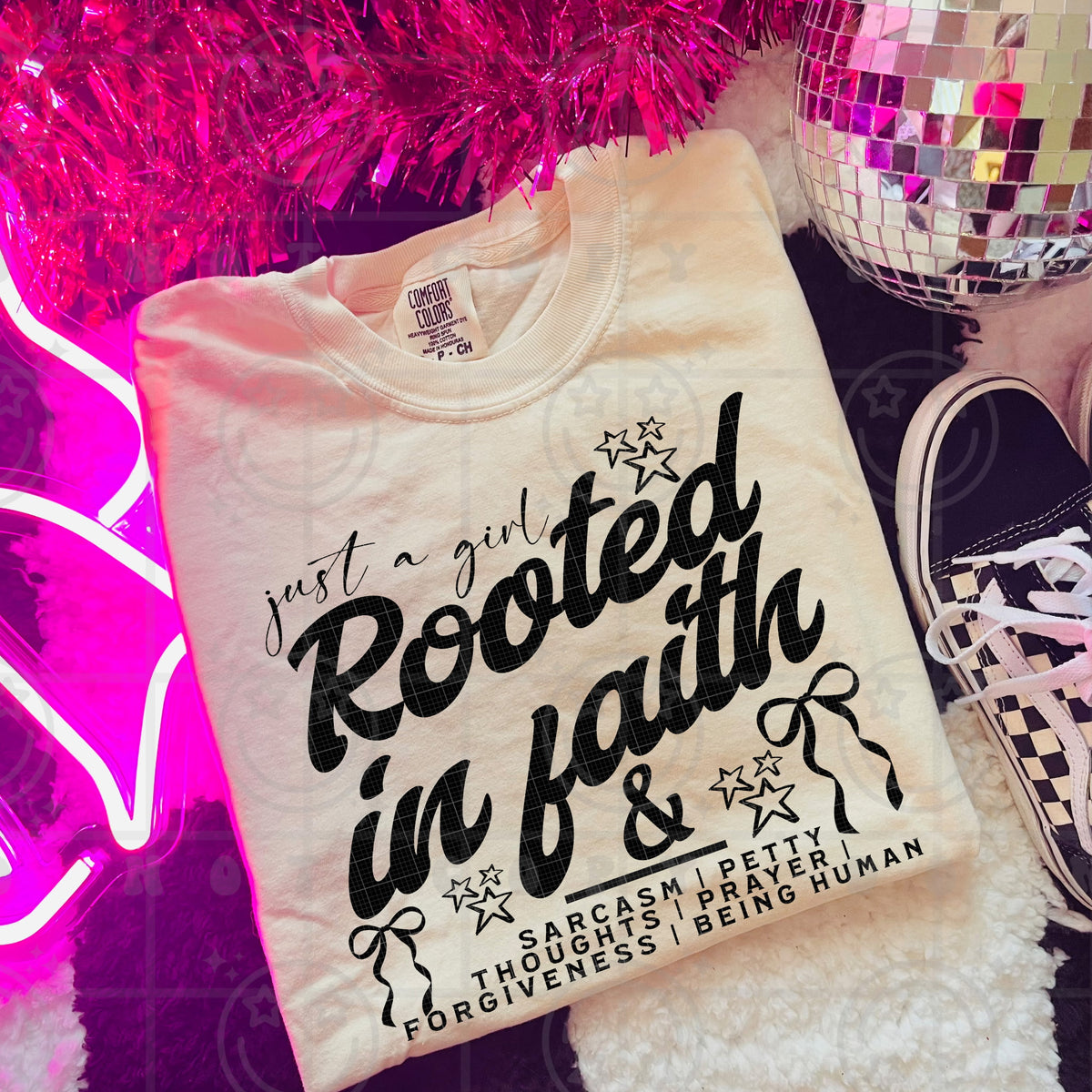 Just a Girl rooted in faith BLACK (C’s) 117199 DTF Transfer