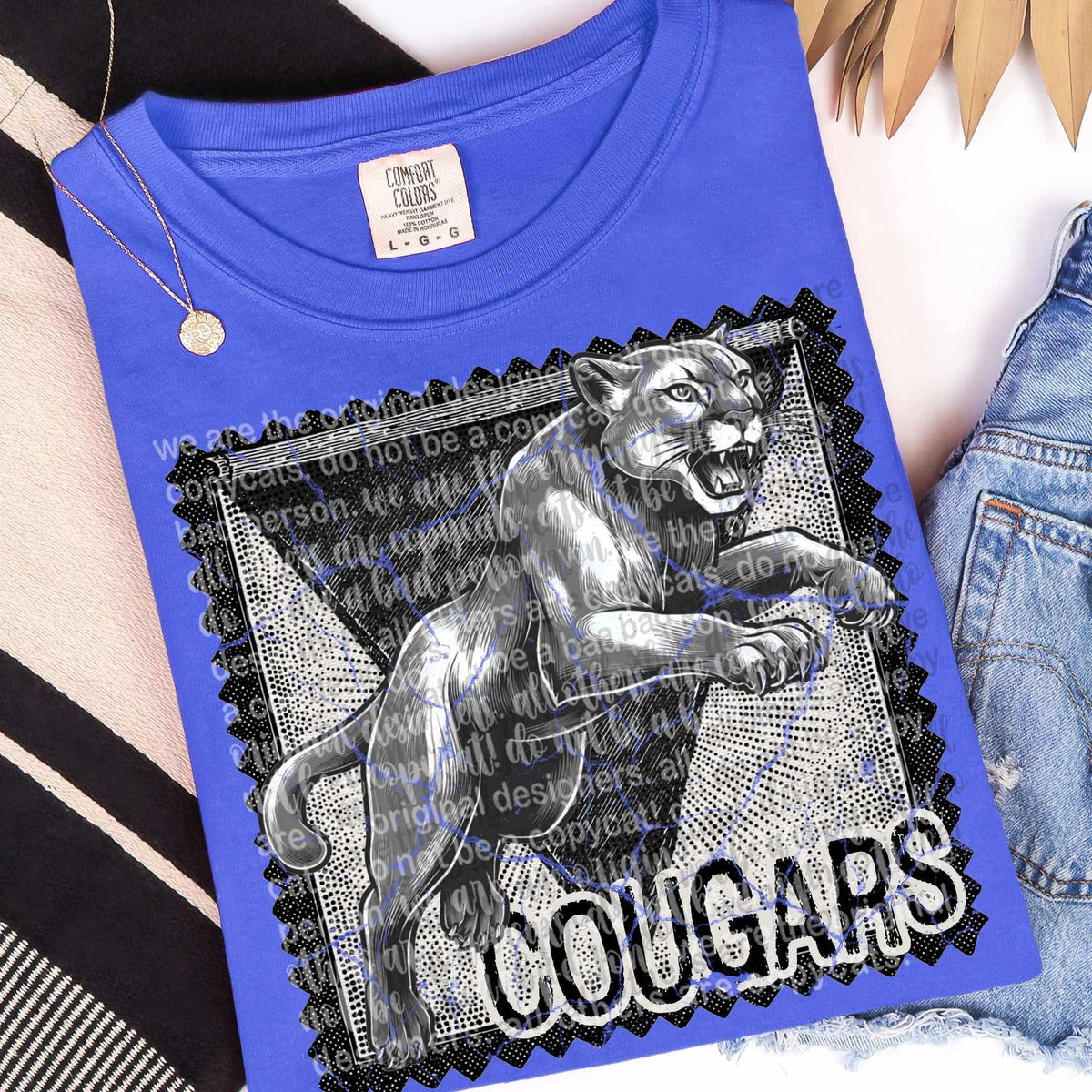 Cougars vintage stamp (TTD) DTF transfer