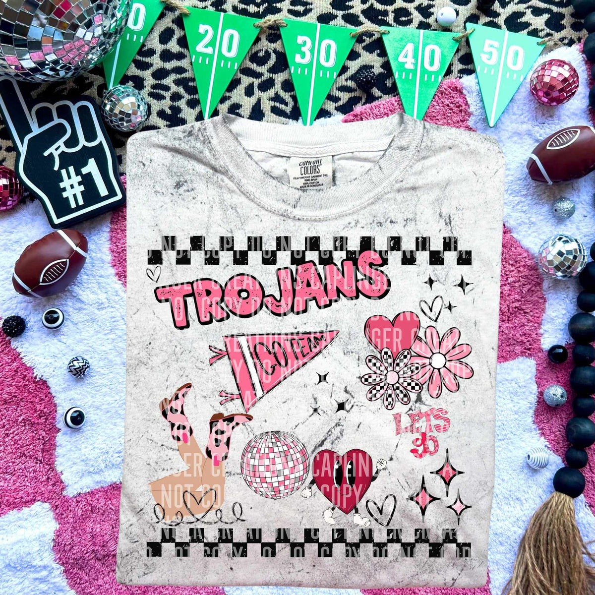 Trojans groovy collage (caplinger) 73178 DTF transfer