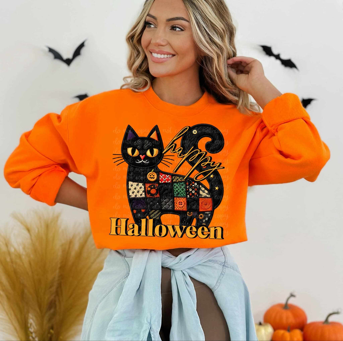 Happy Halloween cat exclusive 58266 DTF transfer