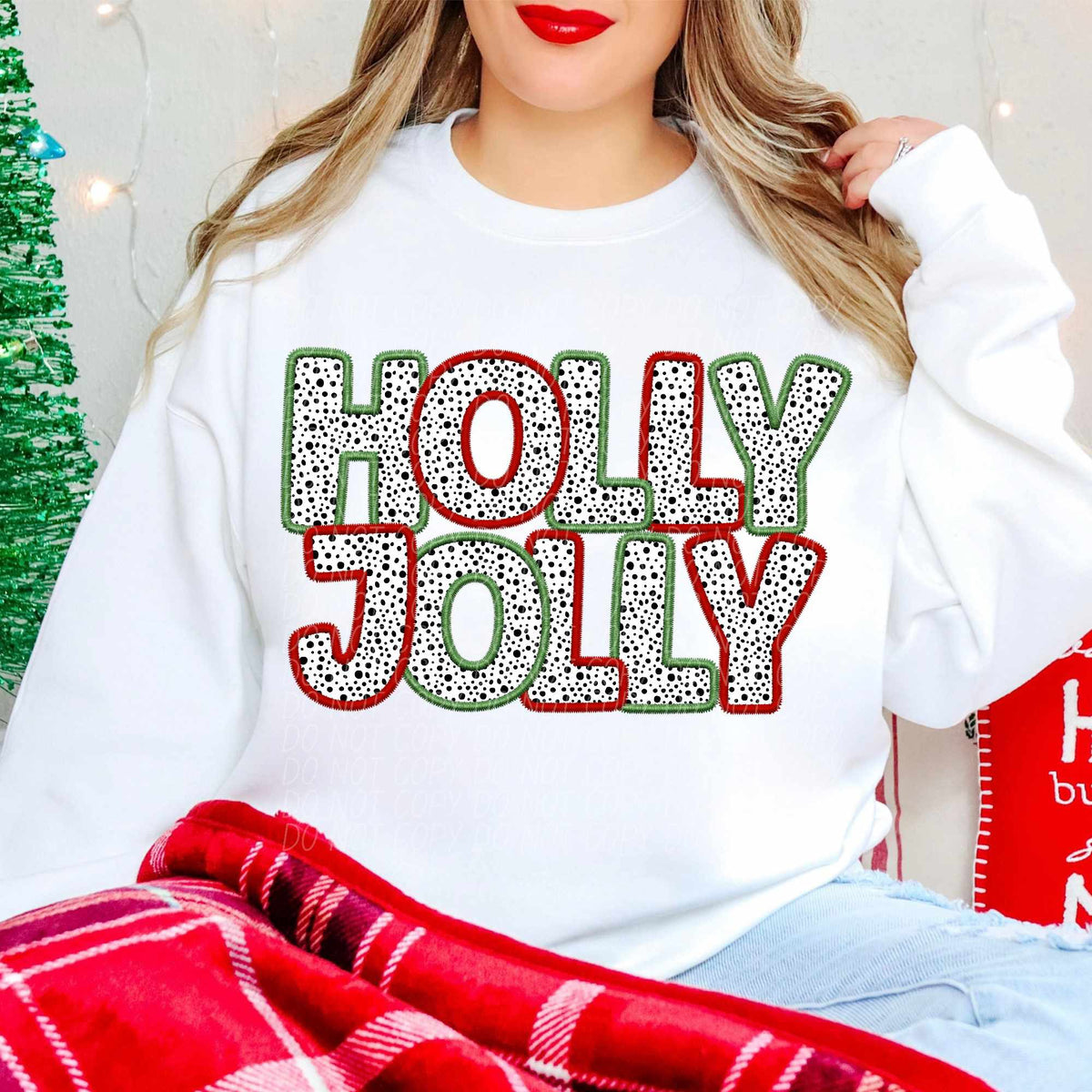 Holly jolly Dalmatian filled  (CITY) 65054 DTF transfer