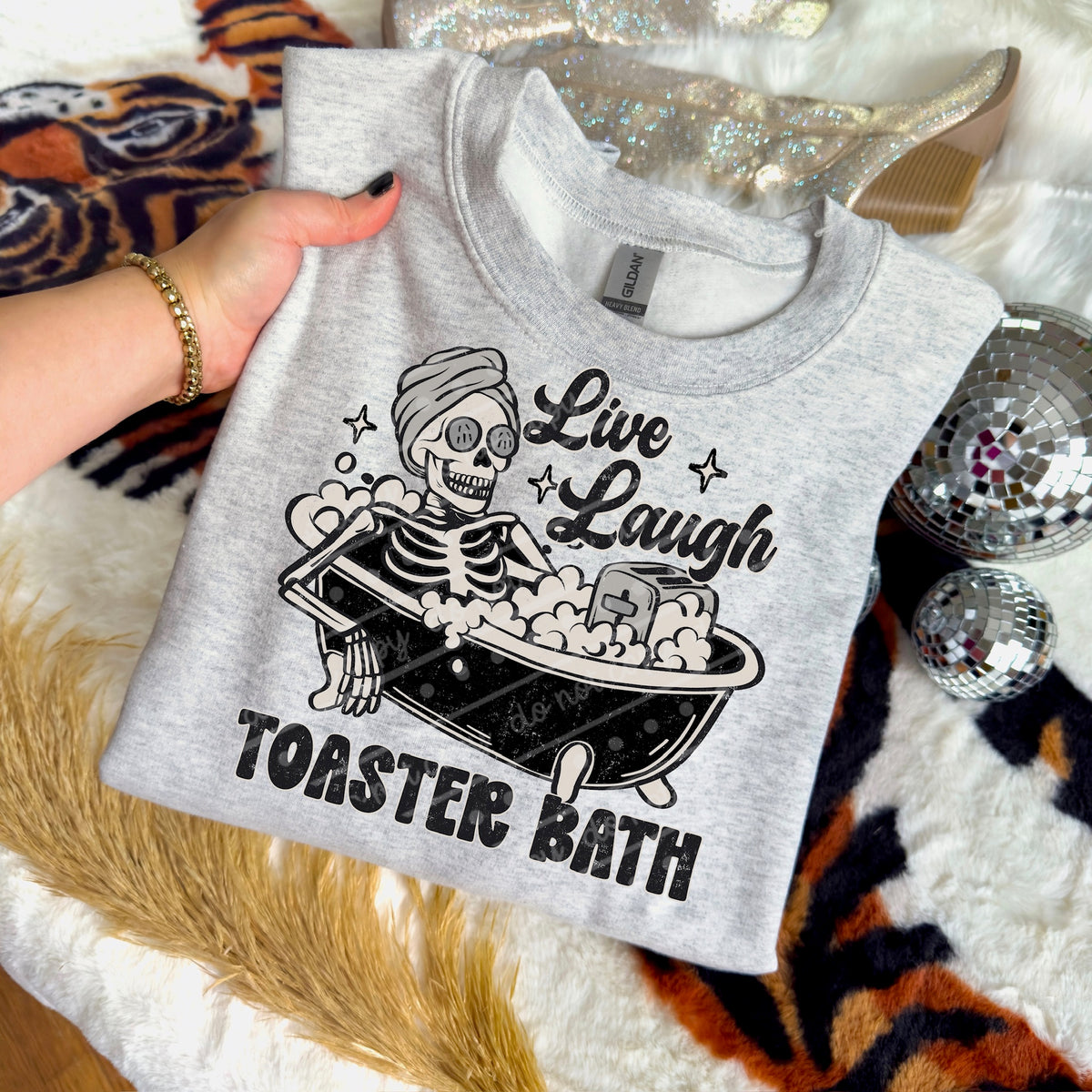 Live laugh toaster bath (scarlow) DTF transfer