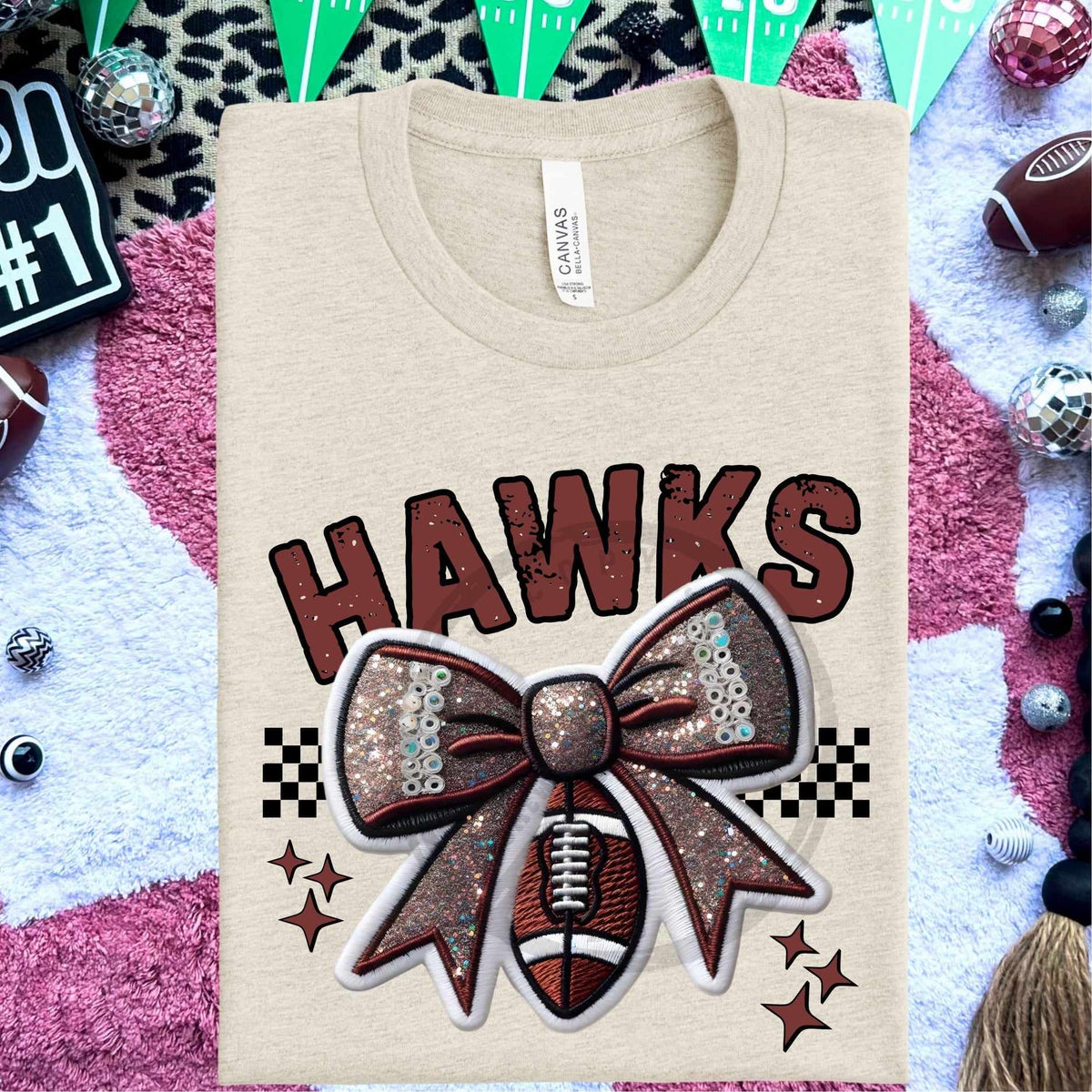 Hawks bow and football (HW) 58323 DTF transfer