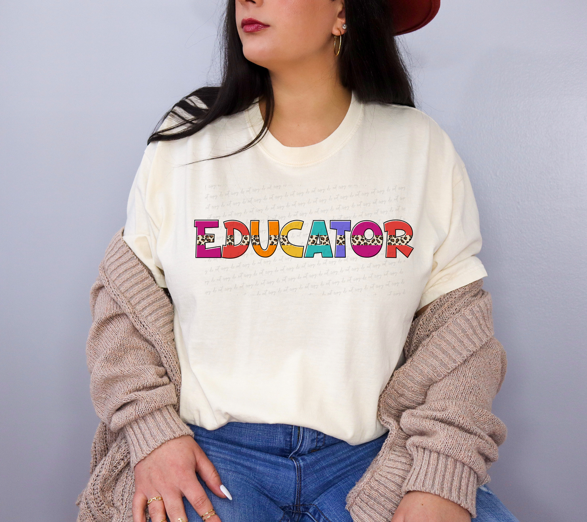 Educator Middle Stripe Leopard Font 116384 DTF Transfer