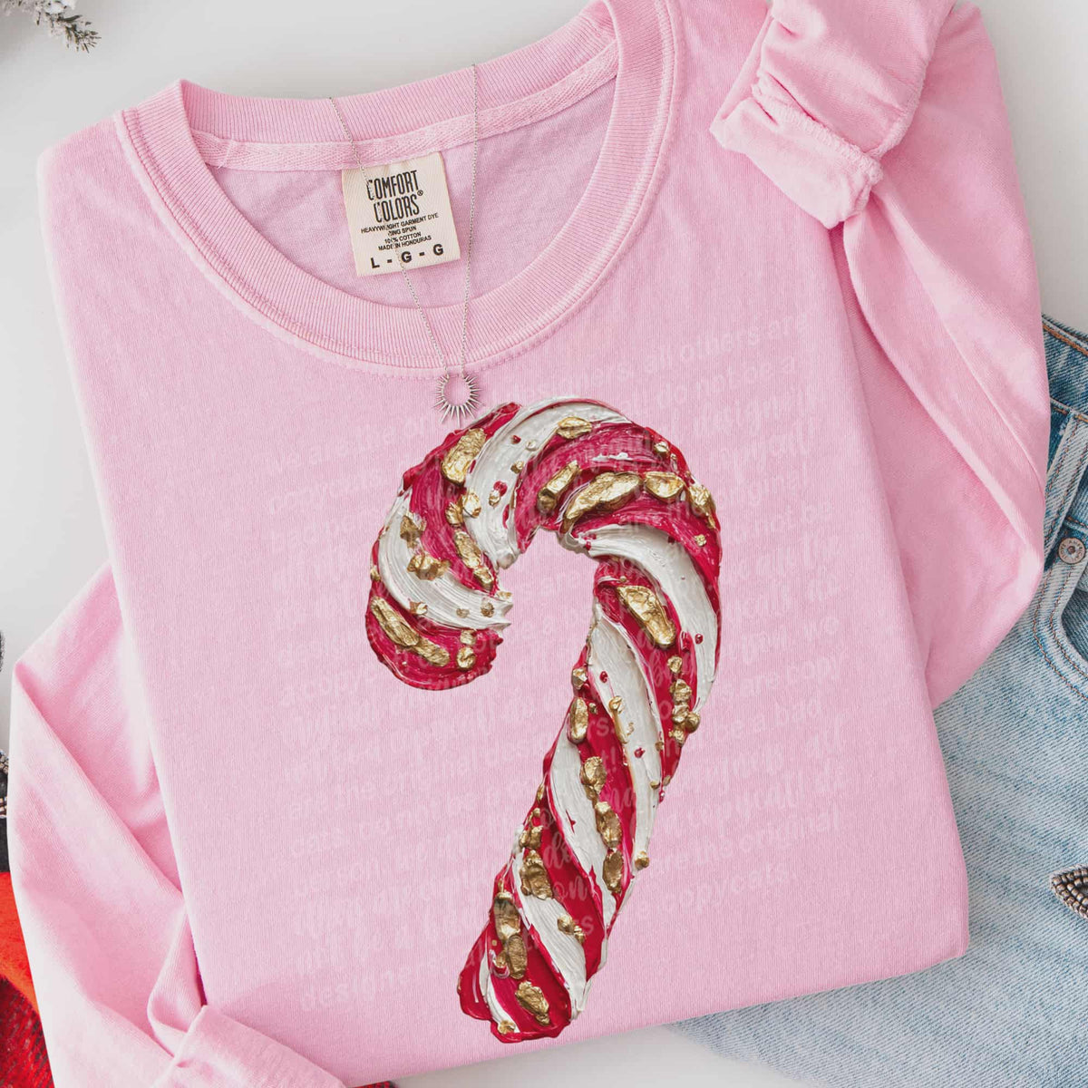 Faux Painted Candy Cane (TTD) DTF Transfer