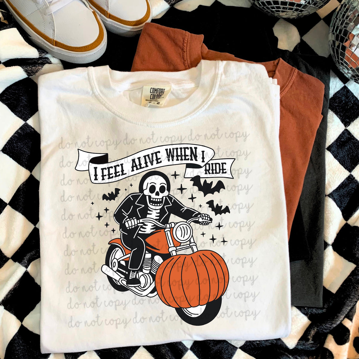 I feel alive when I ride skeleton DTF Transfer