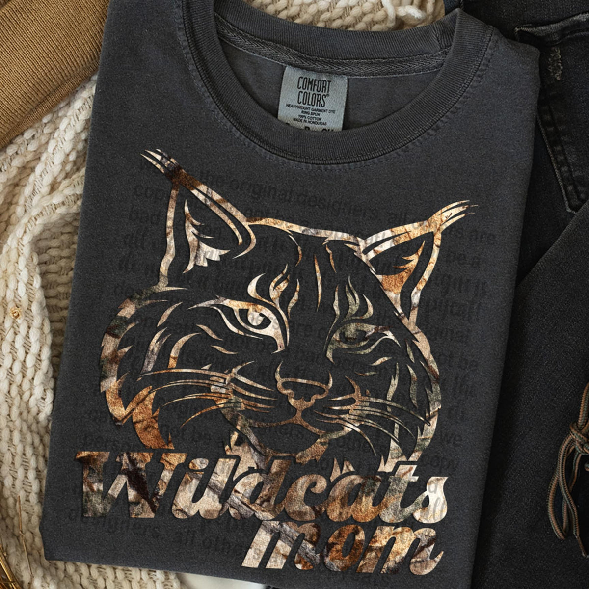 Wildcats Mom Camo TTD DTF transfer