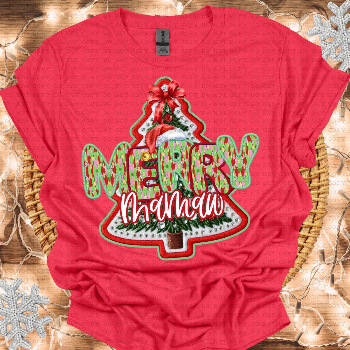 Merry mamaw embroidered tree (ECHT) 64566 DTF transfer