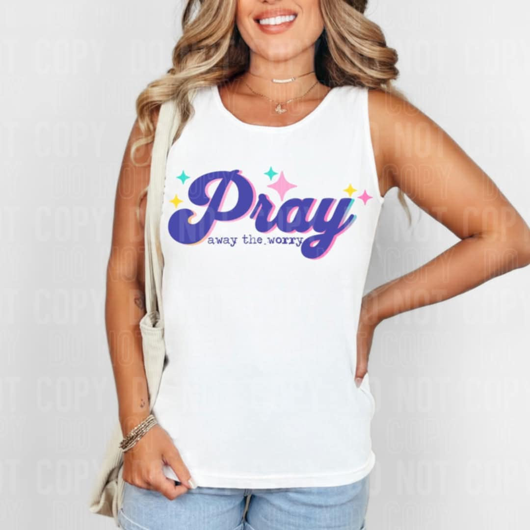Pray purple font 99392 DTF transfer