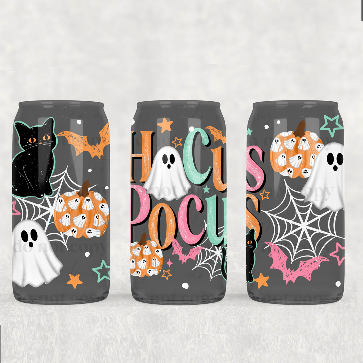 Hocus pocus with ghost and cat (CSC) UV DTF WRAP